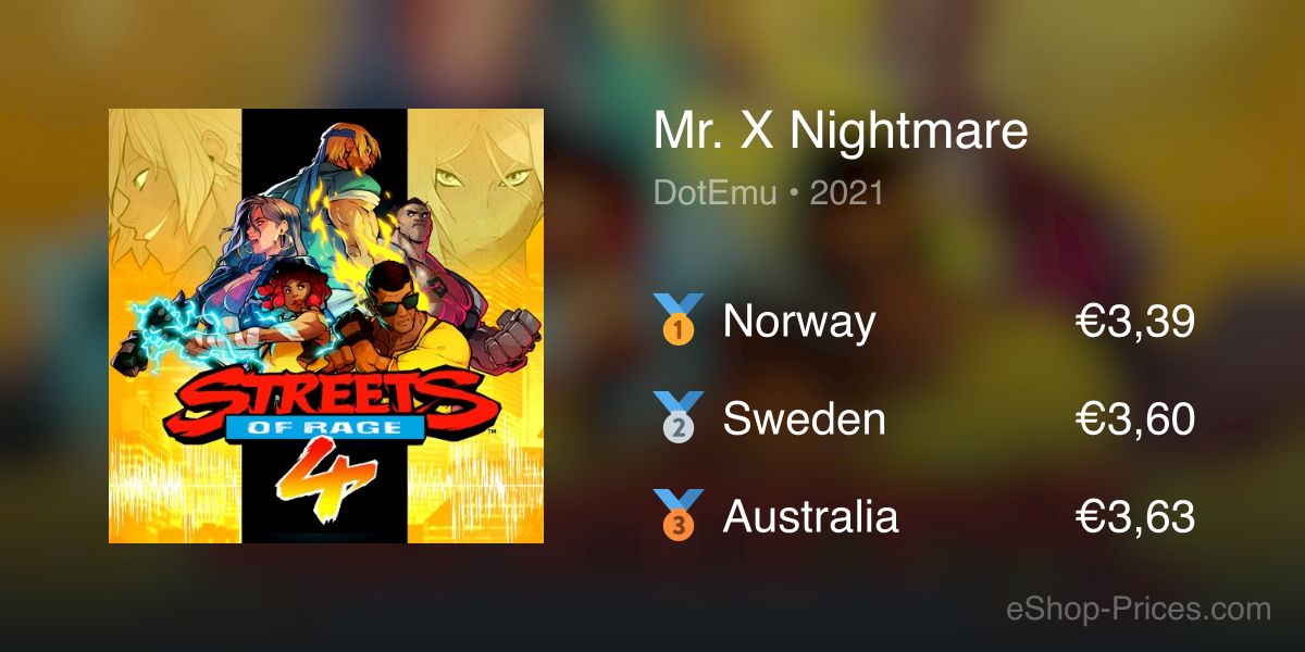 Dotemu Working to Resolve Streets of Rage 4 – Mr. X Nightmare DLC Nintendo  Switch Purchase Issue - Niche Gamer