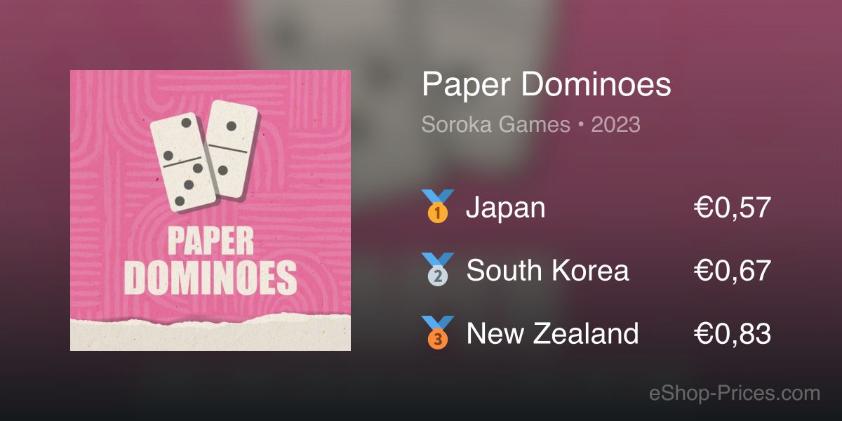Paper Dominoes | Cheapest eShop Price