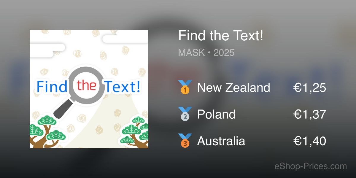 Find the Text! | Cheapest eShop Price