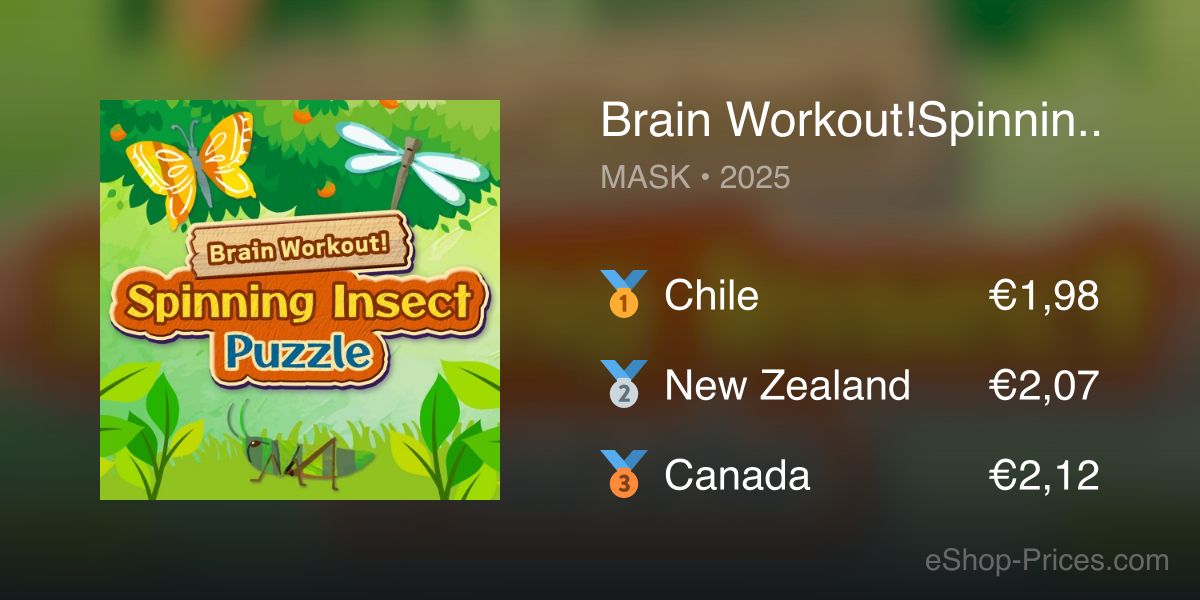 Workout Insect Brain Workout!Spinning Insect Puzzle | Cheapest eShop Price
