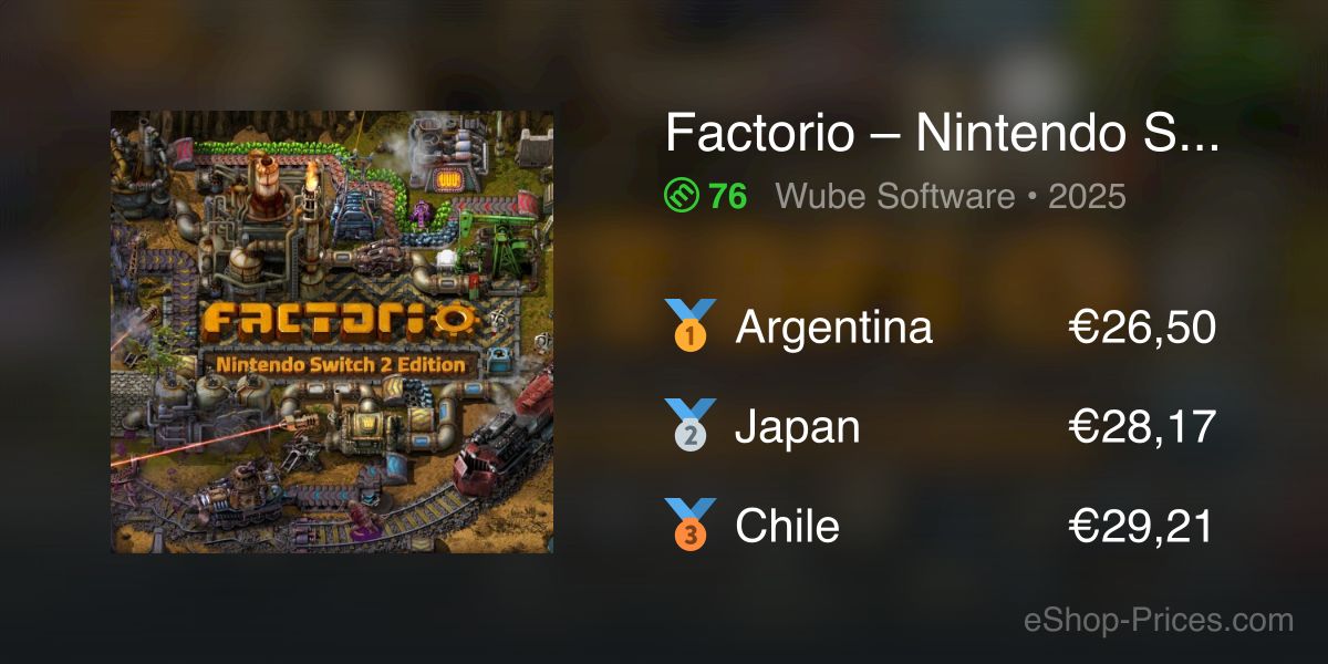 Factorio – Nintendo Switch™ 2 Edition | Cheapest eShop Price