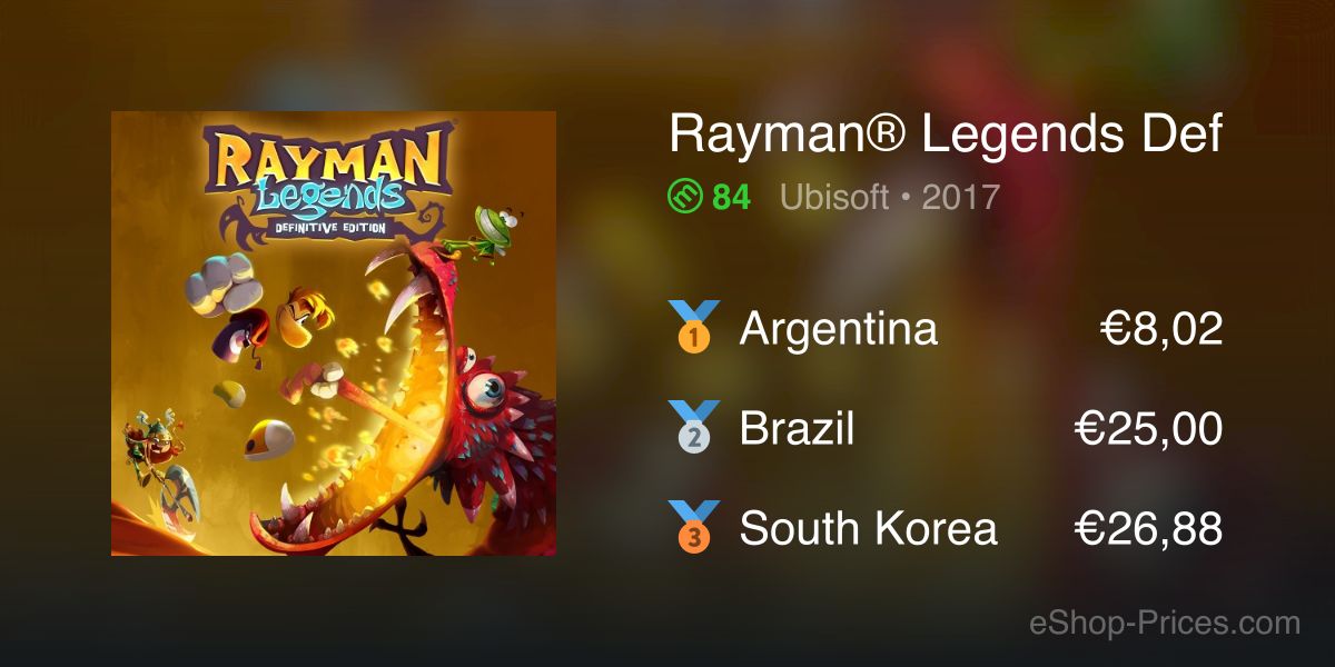 Rayman Legends Definitive Edition (SWITCH) cheap - Price of $9.27