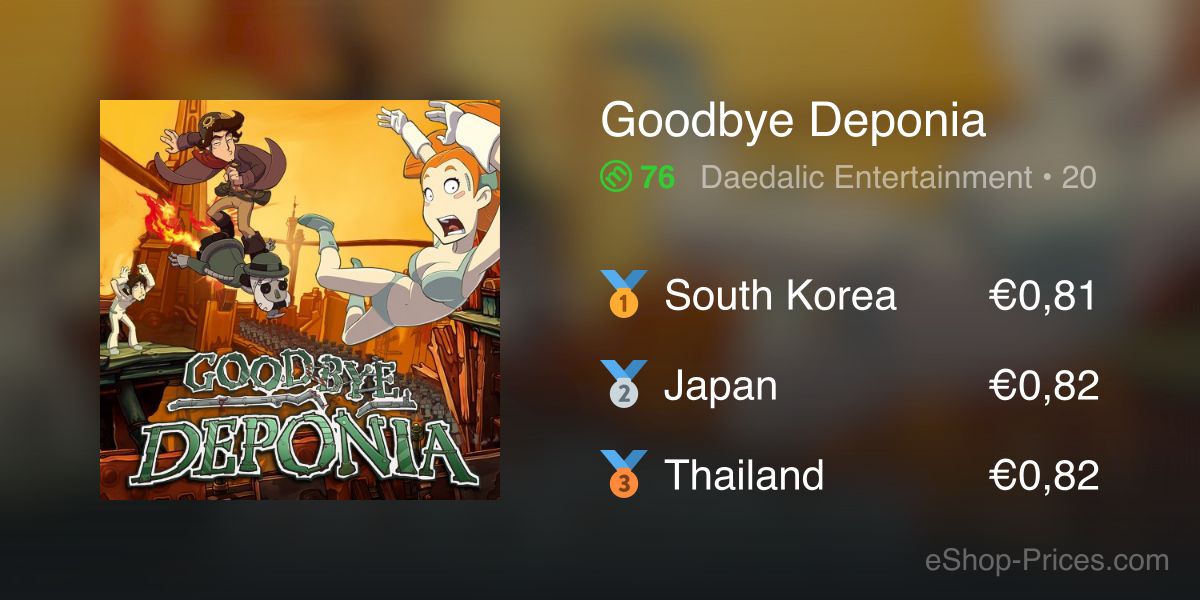 Goodbye Deponia | Cheapest eShop Price