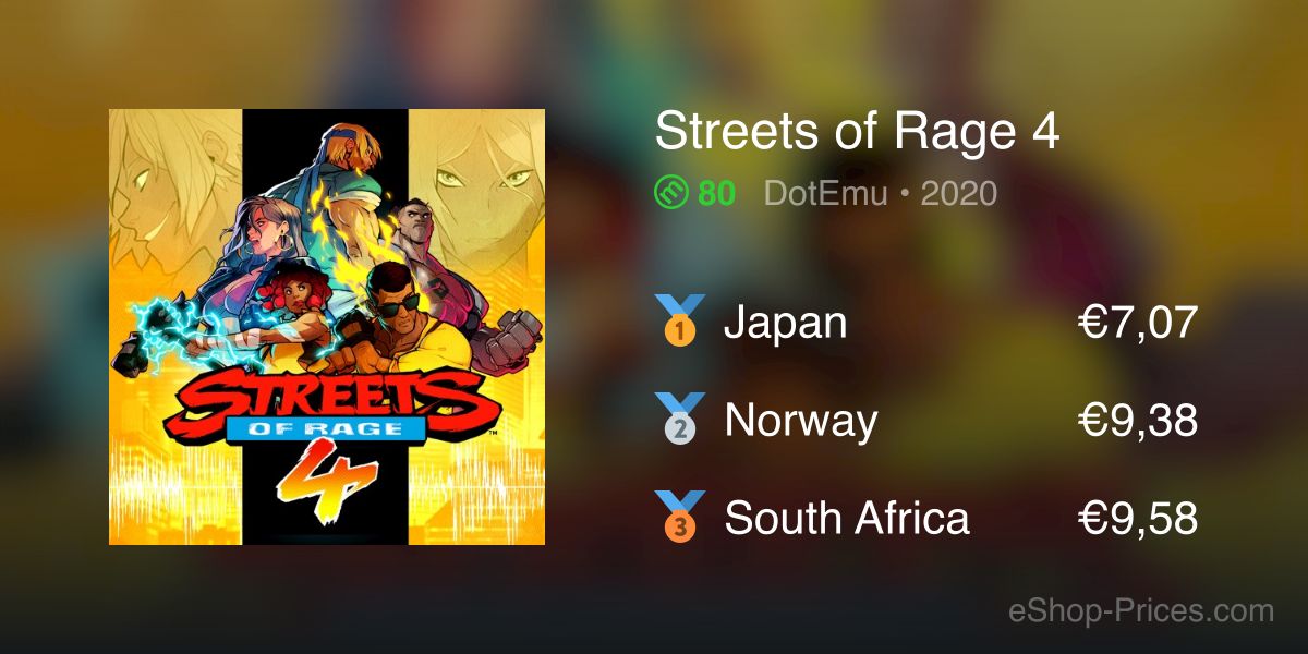 Eshop streets best sale of rage 4