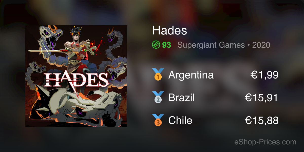 Hades (SWITCH) cheap - Price of $12.18