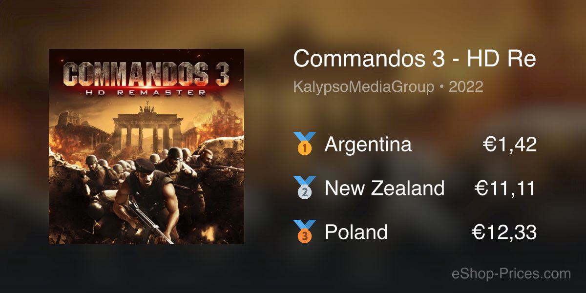 Commandos 3 - HD Remaster | Cheapest eShop Price